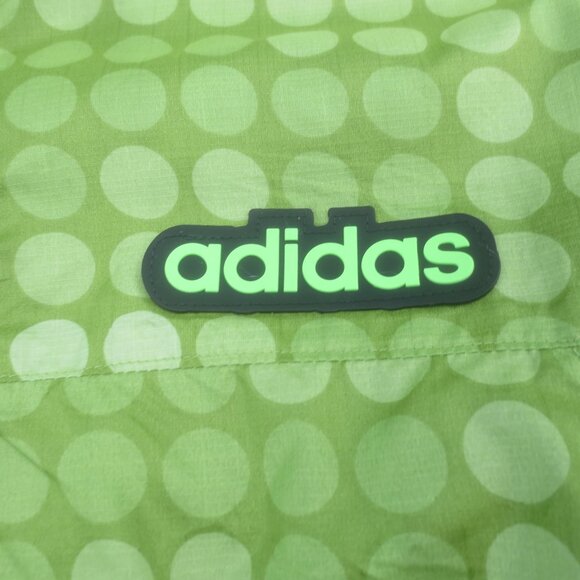 Adidas Summer Green Polka Dot Polyester Windbreaker Athletic Jacket - Sz Medium - Picture 9 of 13